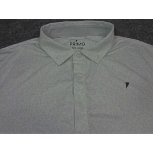 Primo Shirt Mens L White Gray Floral Performance Golf Athletic